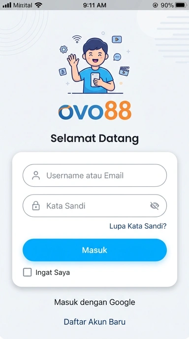 Tampilan halaman login ovo88